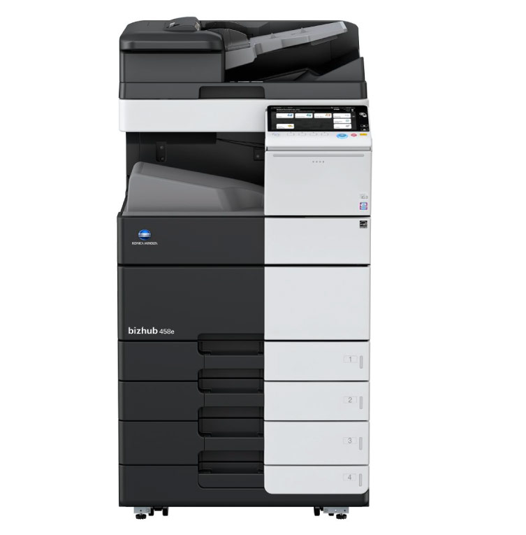 Konica Minolta bizhub 458e multifunction Black & White copier.